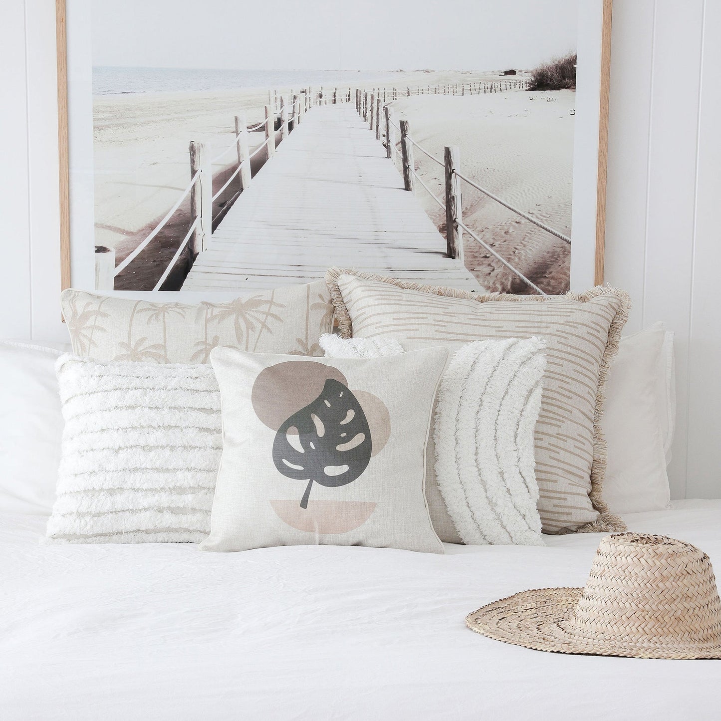 Cushion Cover-Boho Textured Single Sided-Moon Lover-50cm x 50cm